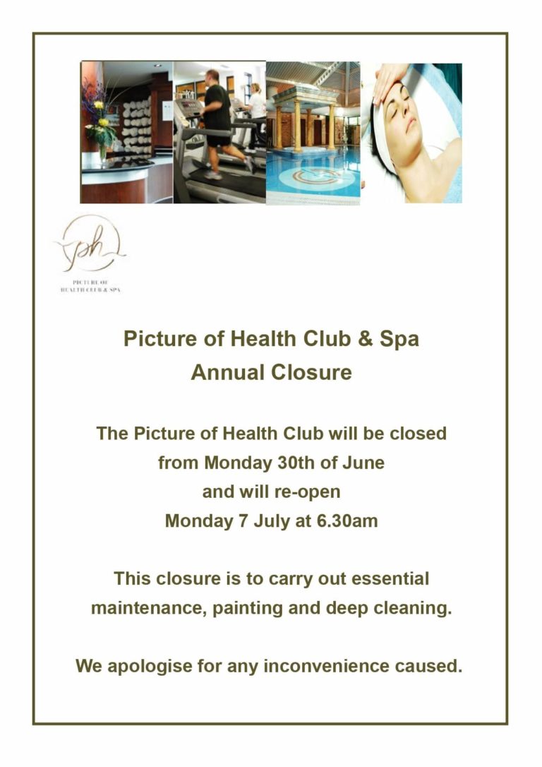 Annual Closure Spa June 2025
